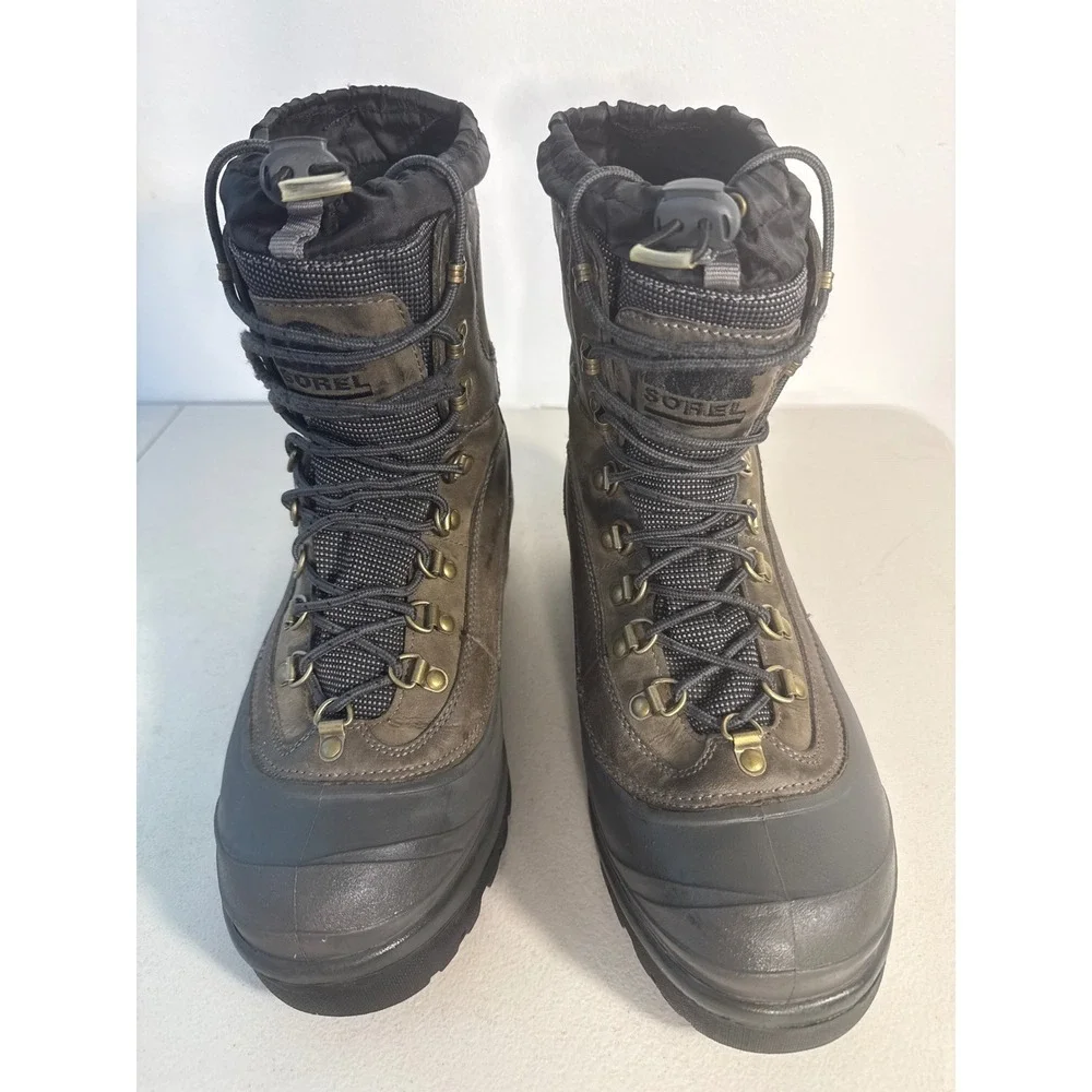 Sorel Conquest Waterproof Winter Boot Brown Leather Insulated Men Snow Boot 10.5